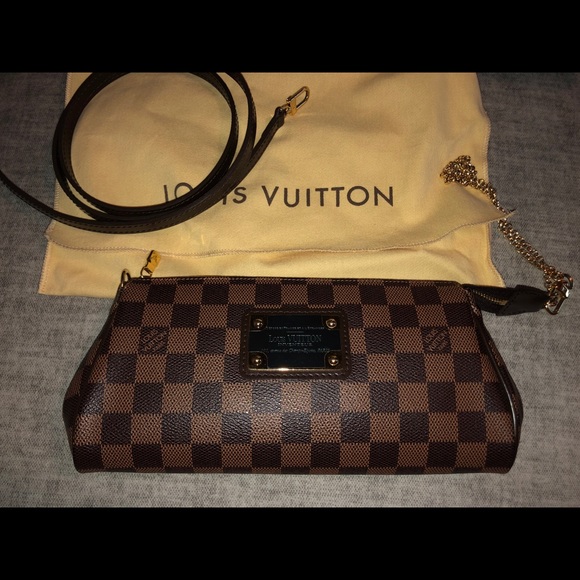 SOLD****Louis Vuitton Eva clutch Damier ebene - Picture 1 of 7